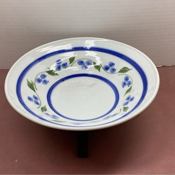 Vintage Sheepscot River Pottery Maine Made Blueberry Serving Bowl Farmhouse READ - Picture 1 of 12